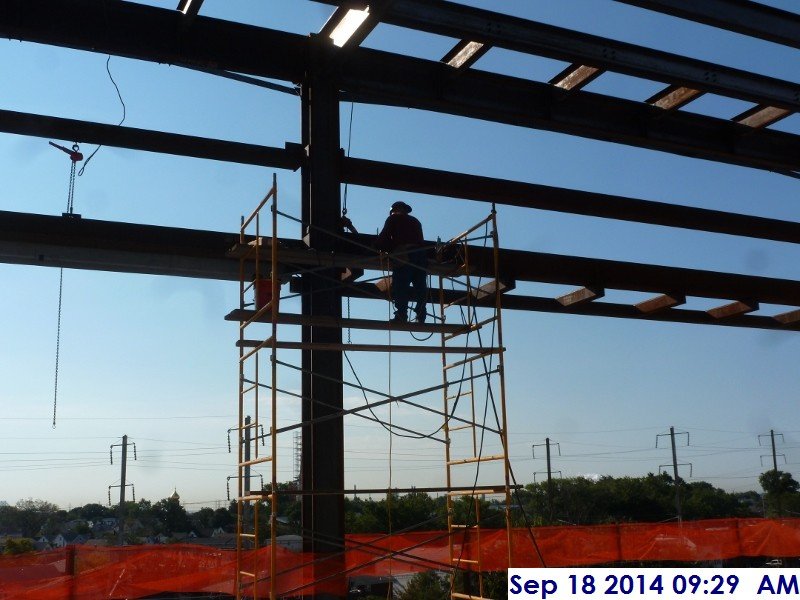Continued welding the roof beams Facing South (800x600)